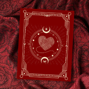 Red romance tarot boho moon  postcard