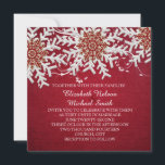 Red Romantic Christmas Snowflakes Wedding Invite<br><div class="desc">Luxury style. Romantic and magic invitation for your unique and special wedding day. Wedding romantic invitations will make your wedding day more special and unique. Customised designs, text, and photos printed on basic paper. You can choose your own text, fonts and different type of papers. Perfect for your wedding day,...</div>