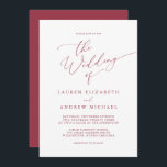 Red Romantic Holiday Minimalist Wedding Invitation<br><div class="desc">Beautiful olive green minimalist wedding invitation. Fully customisable with names,  dates,  location and colours to match your wedding theme.</div>
