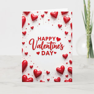 Red Romantic Love Hearts Card