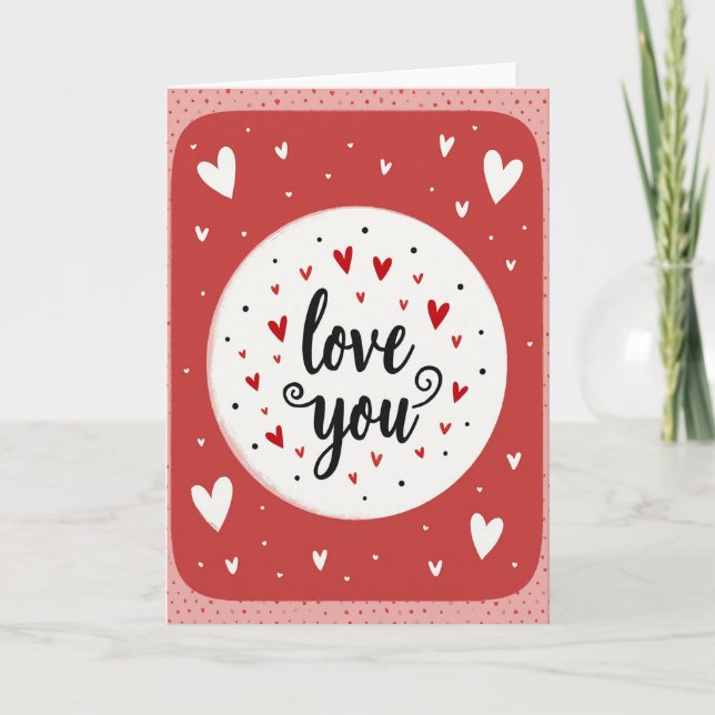 Red Romantic Love You Card (Front)