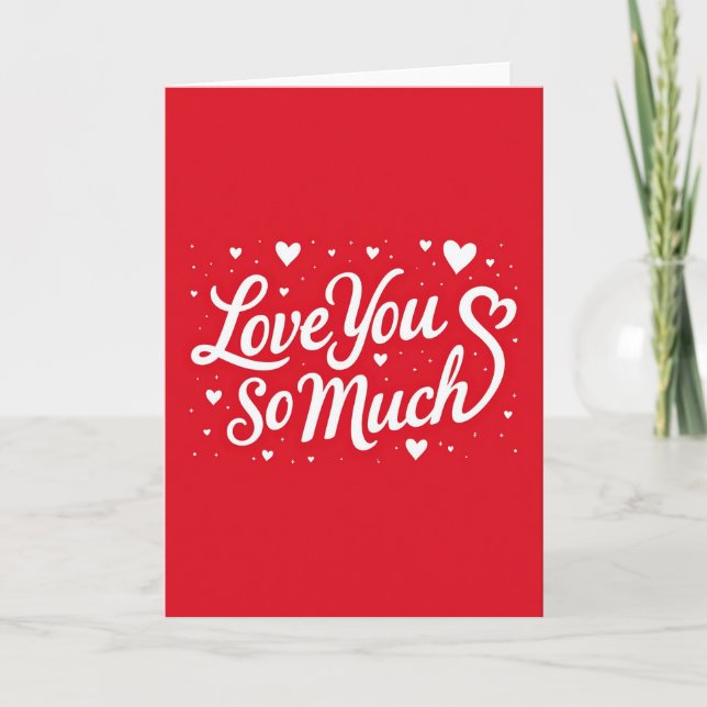 Red Romantic Love You Script Card (Front)