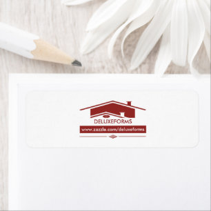 Red Roof Return Address Label