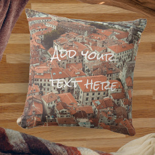 Red Roofs of Kotor (Montenegro) Cushion