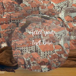 Red Roofs of Kotor (Montenegro) Round Cushion