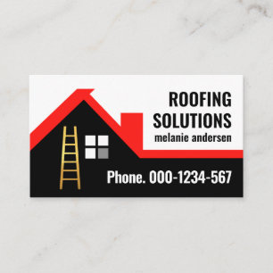 Red Rooftop Building Borderline Business Card