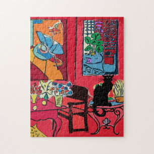 Red Room with Black Cat Jigsaw Puzzle