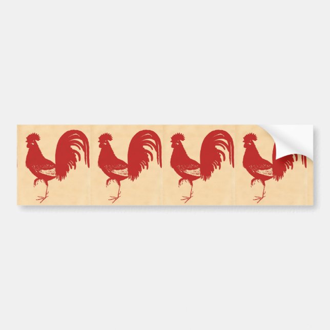 Red Rooster Bumper Sticker (Front)