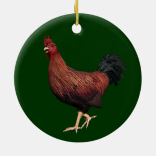 Red Rooster Ceramic Ornament
