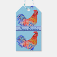 Red Rooster Chicken Chook Animal Blue