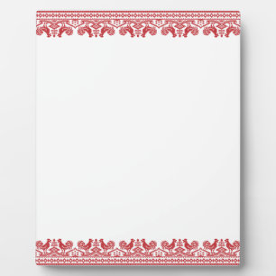 Red Rooster cross-stitch Plaque