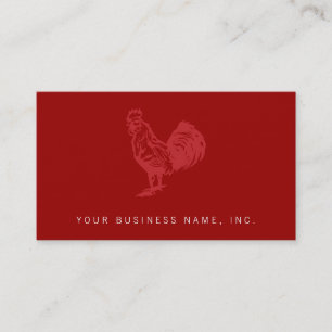 Red Rooster Farmhouse Bistro Logo Professional Business Card