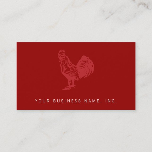 Red Rooster Farmhouse Bistro Logo Professional Business Card (Front)
