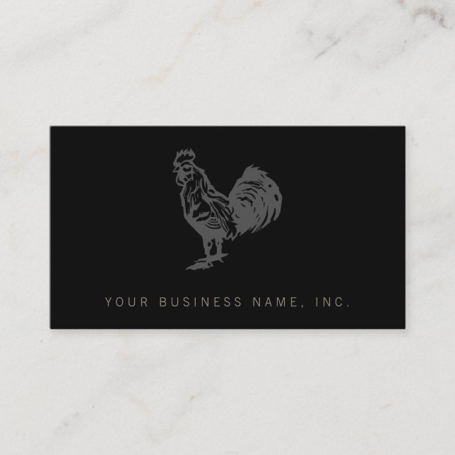 Red Rooster Farmhouse Bistro Logo Professional Business Card (Front)