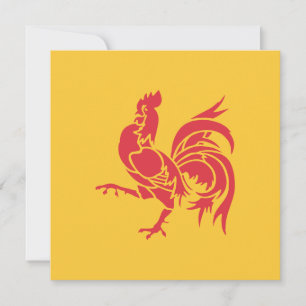 Red Rooster (Flag of Wallonia) Card