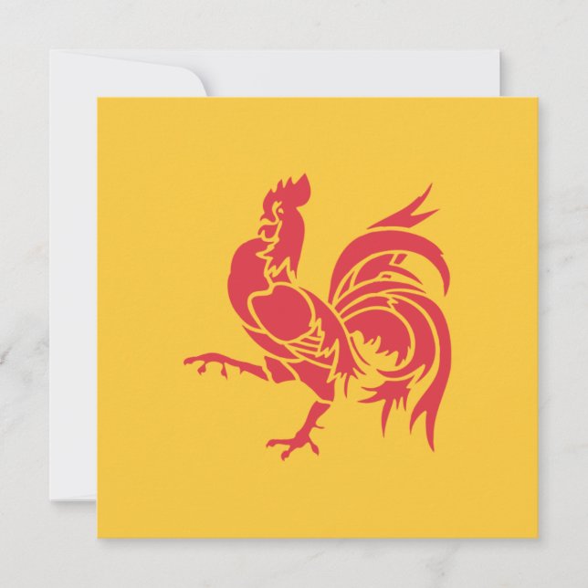 Red Rooster (Flag of Wallonia) Card (Front)