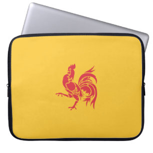 Red Rooster (Flag of Wallonia) Laptop Sleeve