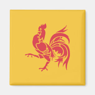 Red Rooster (Flag of Wallonia) Magnet