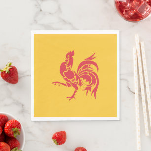 Red Rooster (Flag of Wallonia) Napkin