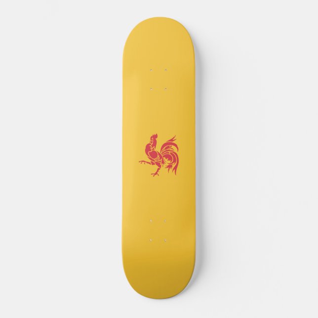Red Rooster (Flag of Wallonia) Skateboard (Front)