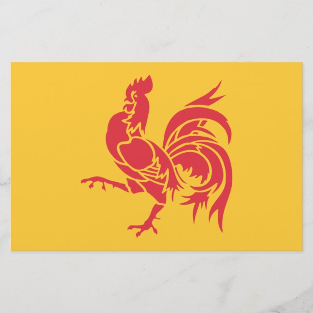 Red Rooster (Flag of Wallonia) Stationery (Front)