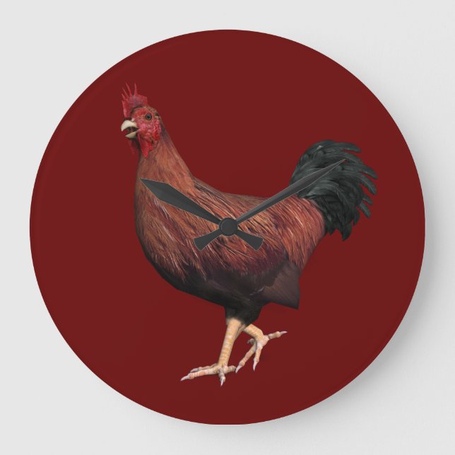 Red Rooster Large Clock (Front)