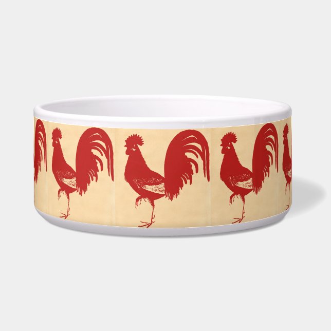 Red Rooster Pet Bowl (Front)