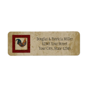 Red Rooster Return Address Label