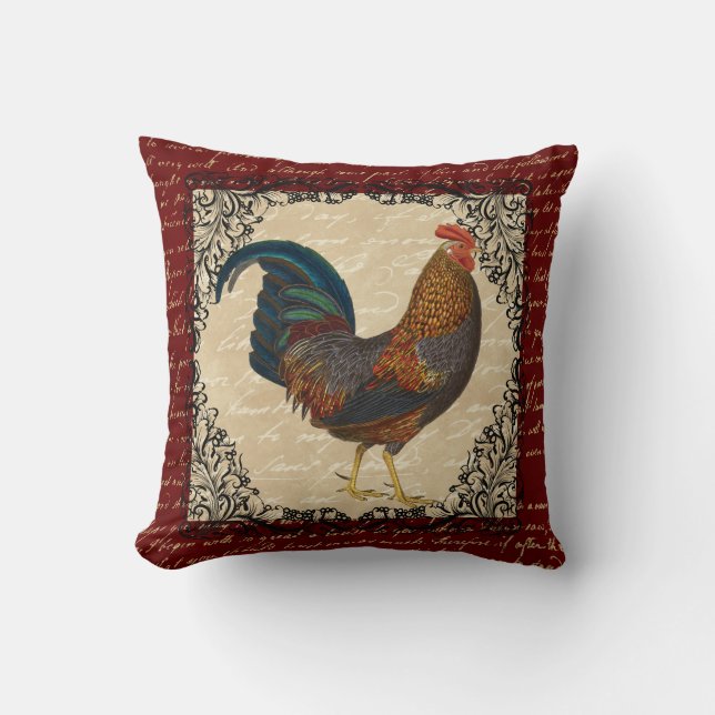 Red Rooster Vintage Cushion (Front)