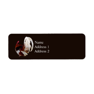 Red Rooster With White Tail Feathers Return Address Label