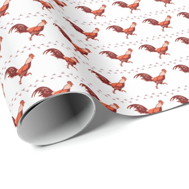 Red Rooster Wrapping Paper (Roll Corner)