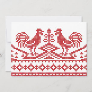 Red Roosters cross-stitch Russian Pattern