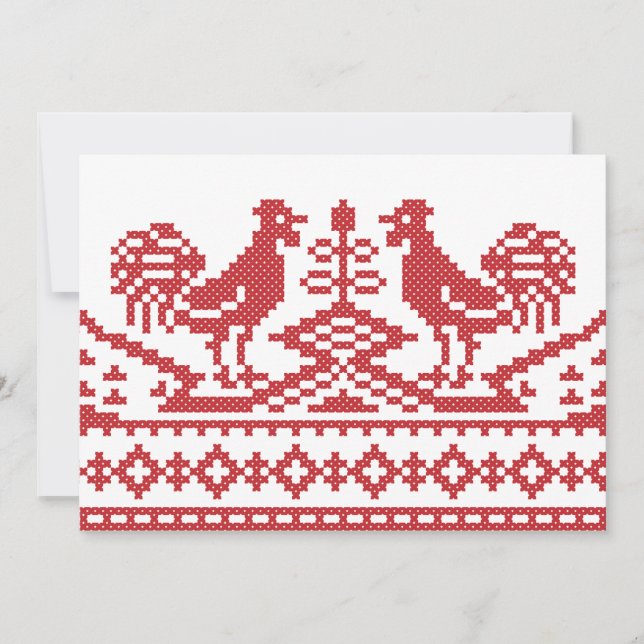 Red Roosters cross-stitch Russian Pattern (Front)