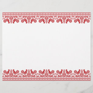 Red Roosters cross-stitch Russian Pattern Flyer