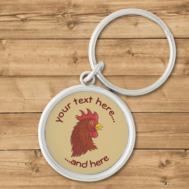 Red Rooster's Head Key Ring (Creator Uploaded)