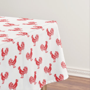Red Roosters seamless pattern Tablecloth