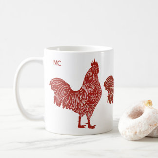Red Roosters Trio Mug