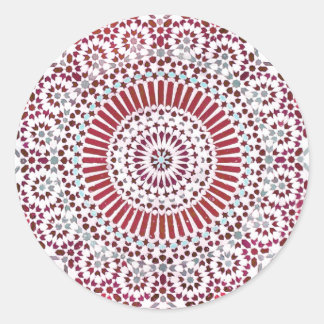 red root chakra circle mosaic classic round sticker