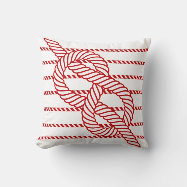Red Rope Nautical Pillow (Front)