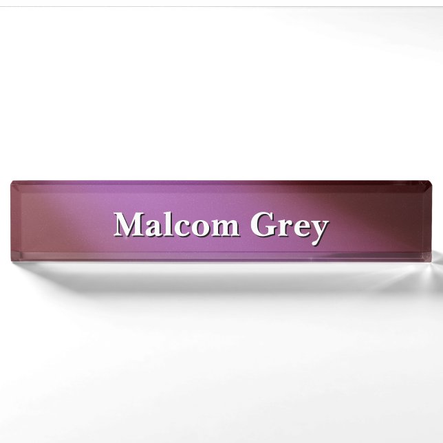 Red Rosa twilight moonlight ombre effect  Nameplate (Front)