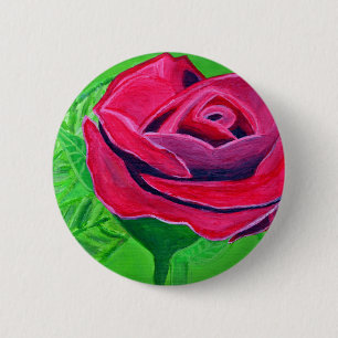 Red Rose2 6 Cm Round Badge