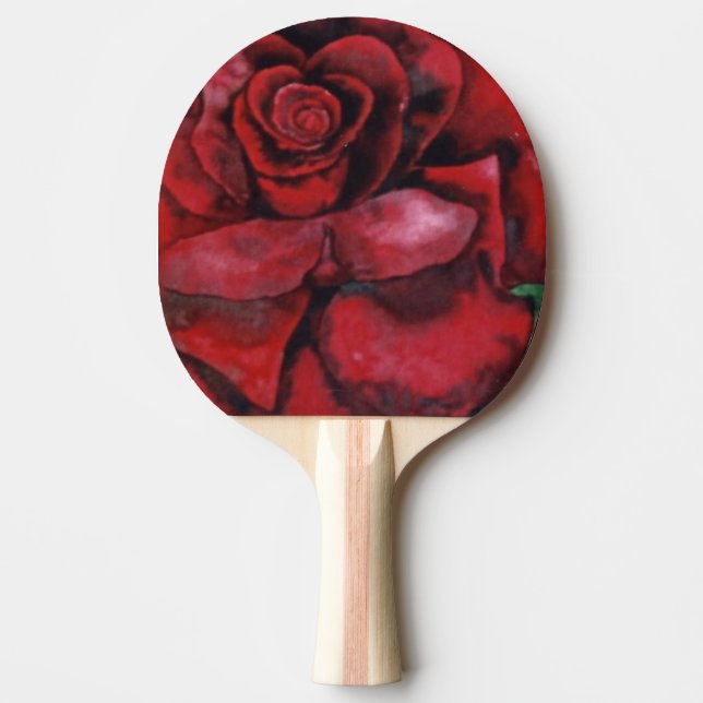 "Red Rose #1" Ping Pong Paddle (Front)