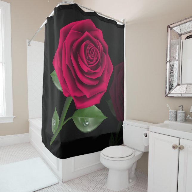 Red Rose 1 - Shower Curtain (In Situ)