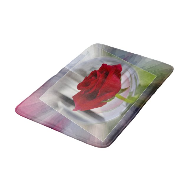 Red rose 2 bath mat (Angled)