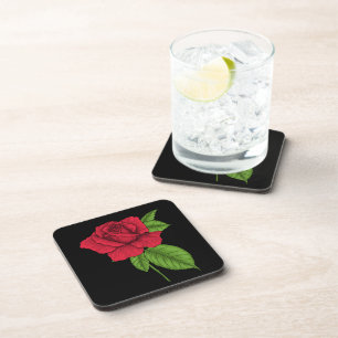 Red rose 2 coaster