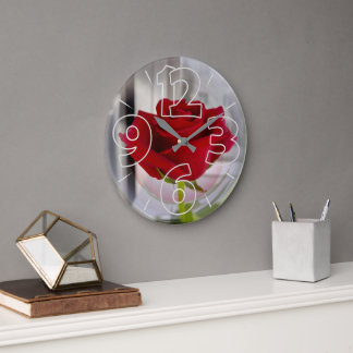 Red rose 2 large clock