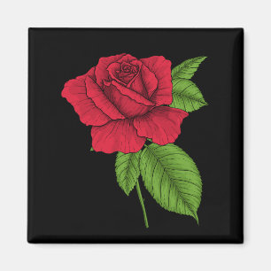 Red rose 2 magnet