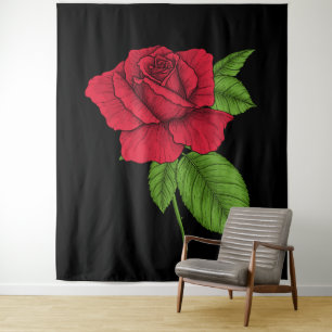 Red rose 2 tapestry