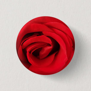Red Rose 3 Cm Round Badge