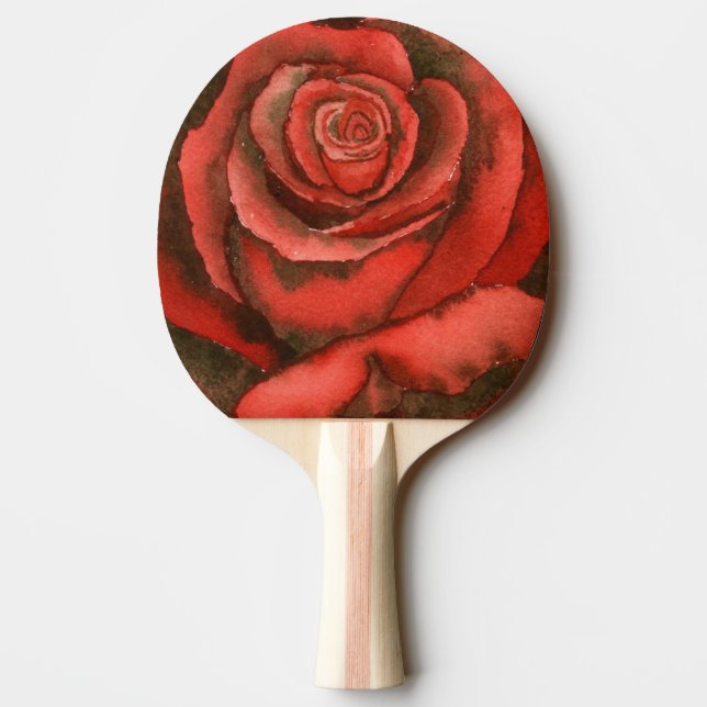 "Red Rose #3" Ping Pong Paddle (Back)